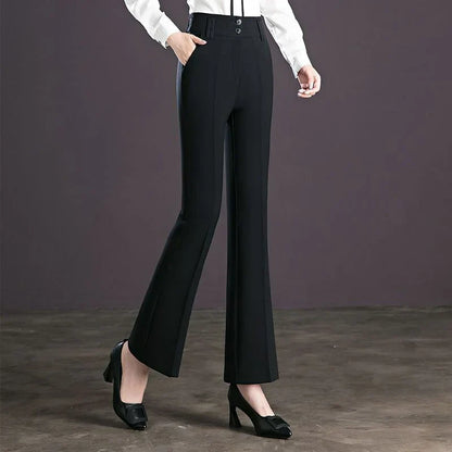 Slanke Flare Broek Elegant Zakelijke Stijl