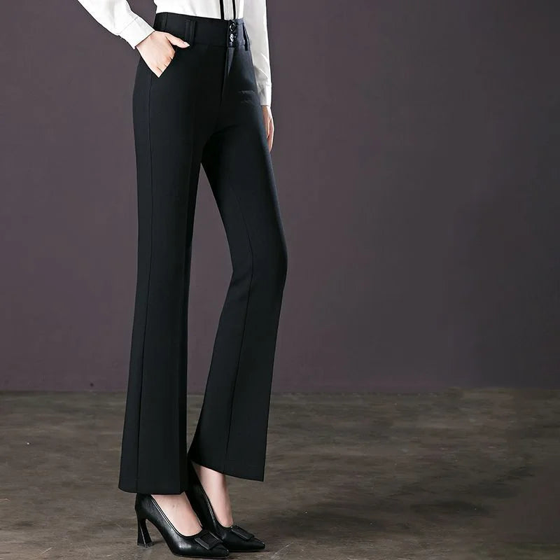Slanke Flare Broek Elegant Zakelijke Stijl