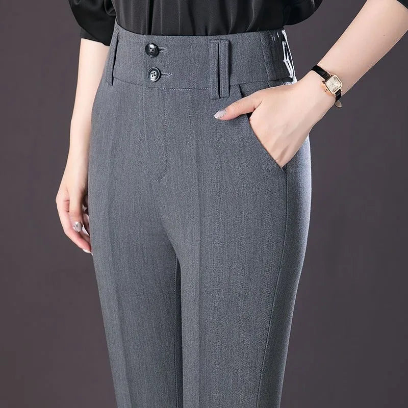 Slanke Flare Broek Elegant Zakelijke Stijl - StudioMarella