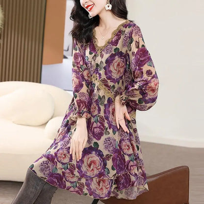 Vrouwelijke Blouse Bloemenprint Elegante Stijl