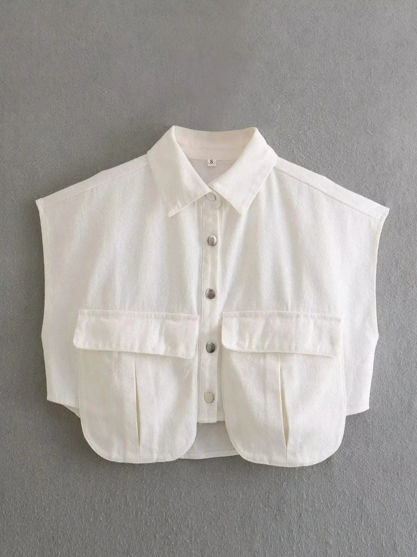 Elegante Blouse in Donkerblauw Denim