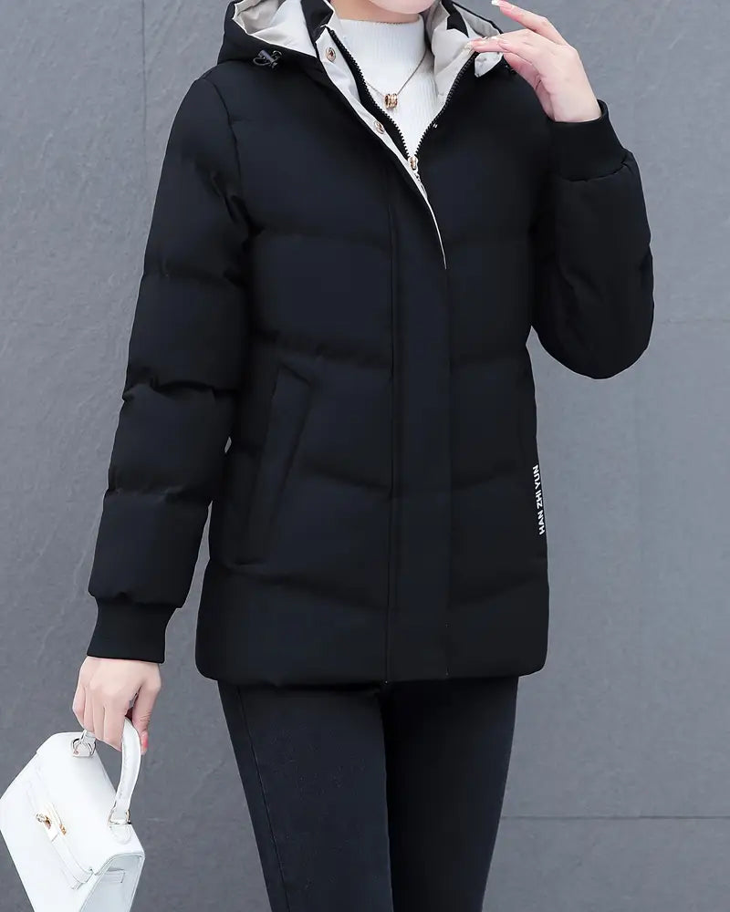 Kara Dames Jas Winter | Warm Met Capuchon, Casual Lange Dames Jas 5