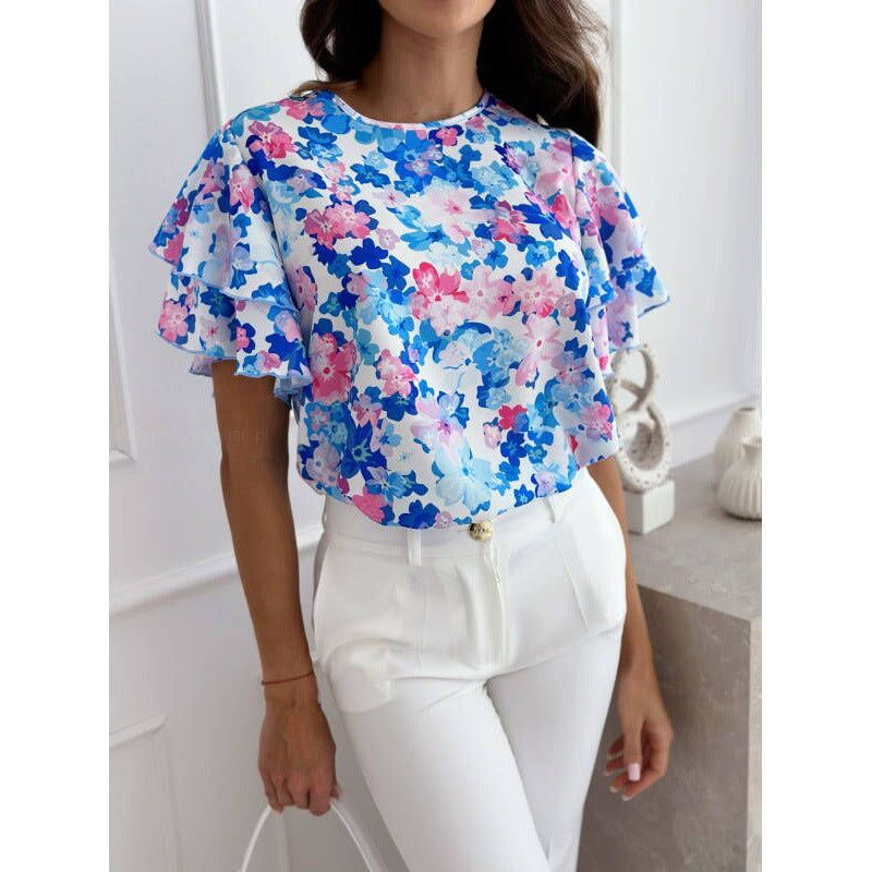 Vrouwelijke Blouse Bloemenpatroon Ademend - StudioMarella