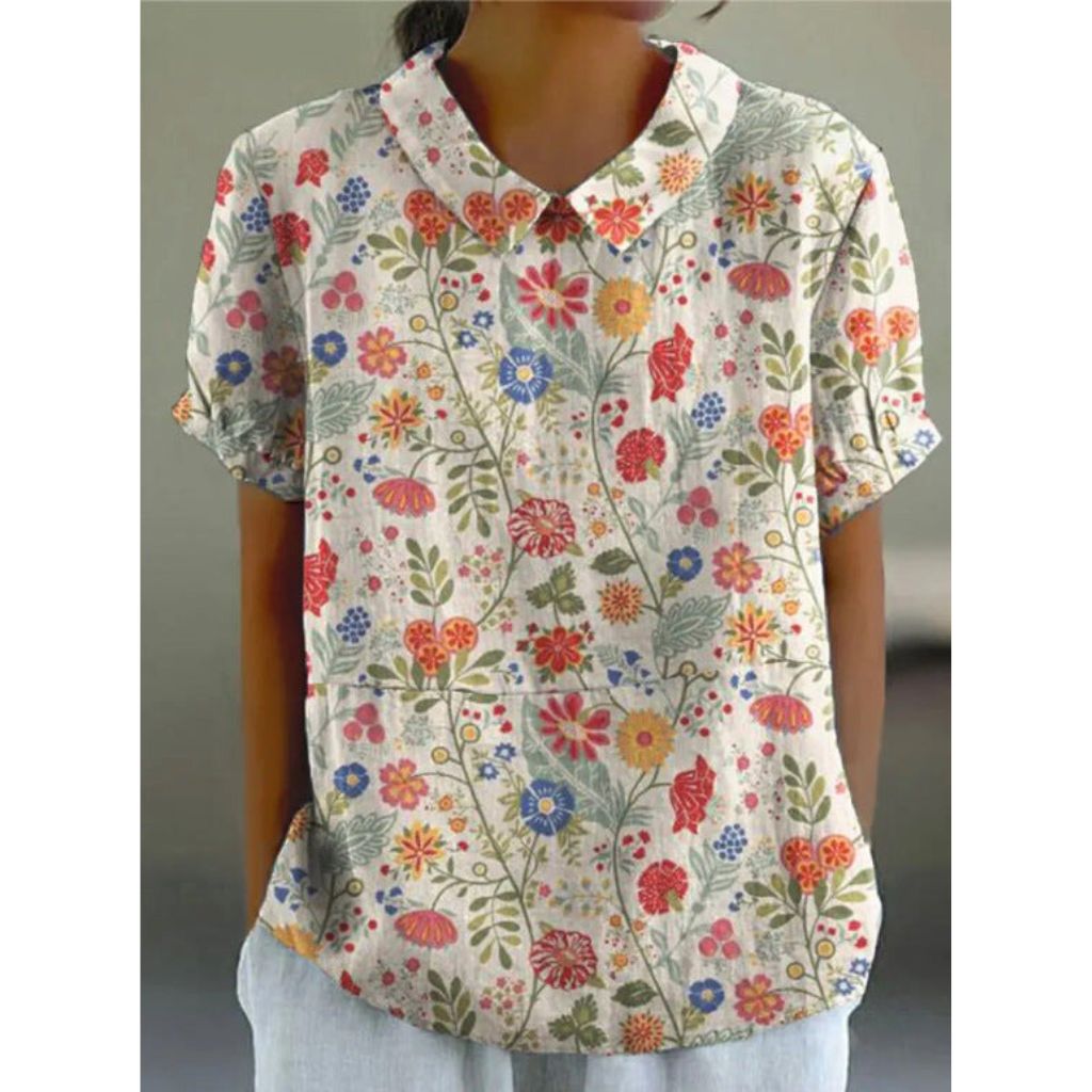 Vrouwelijke Blouse Casual Bloemenprint Zomerse Stijl - StudioMarella