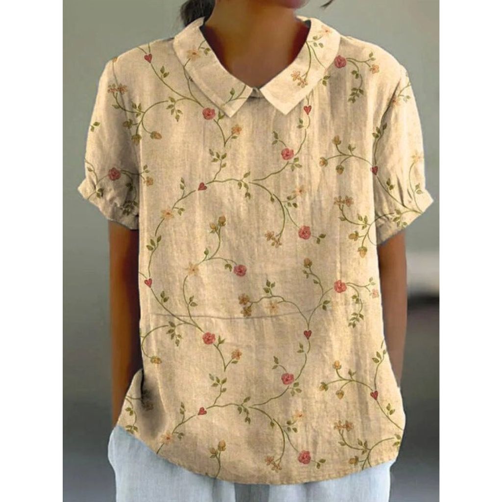 Vrouwelijke Blouse Casual Bloemenprint Zomerse Stijl