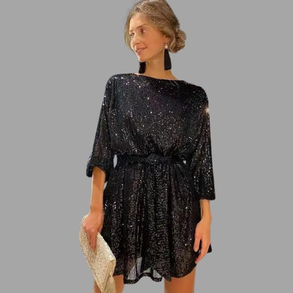 Pailletten Mini Jurk Glitter Glinsterend Feestjurk - StudioMarella