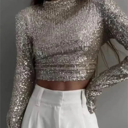 Glitter Top Lange Mouwen Met Pailletten