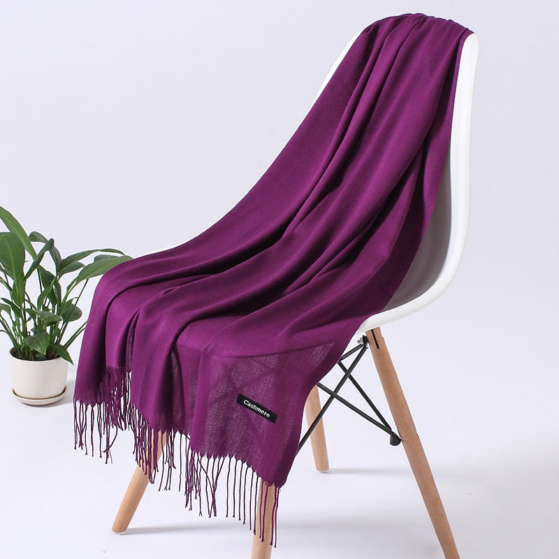 Wintersjaal dames zacht polyester vielseidig drapeerbaar elegante kleurstellingen
