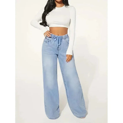 Hoge Jeans voor Vrouwen Comfortabel Larghi Model