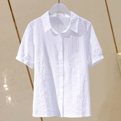Oversized Dames Blouse van Katoen met Vintagelook