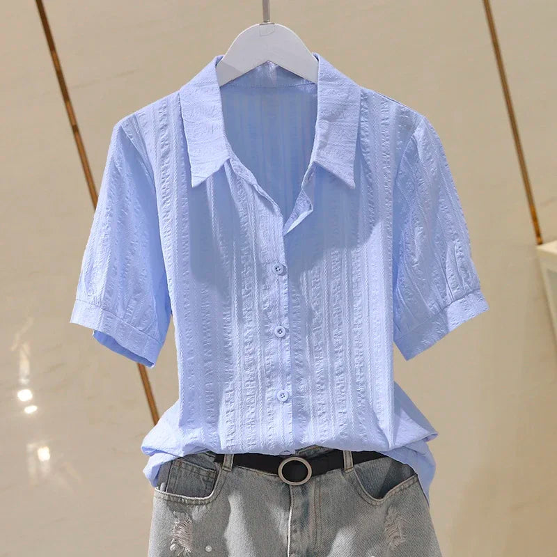 Oversized Dames Blouse van Katoen met Vintagelook