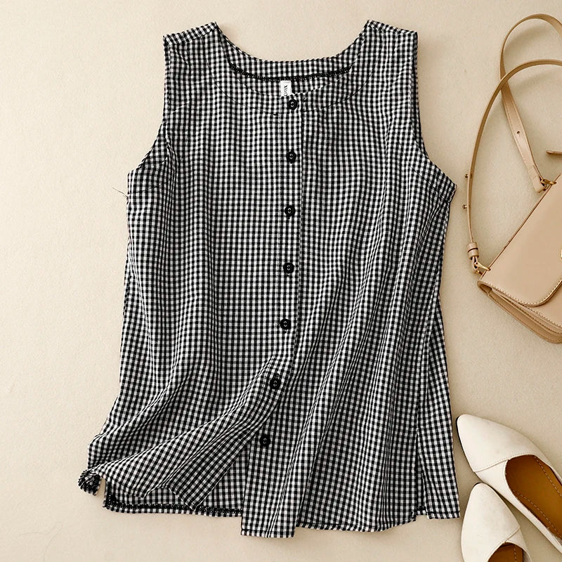 Zomerse Cardigan Set Geruit Vrouwelijk