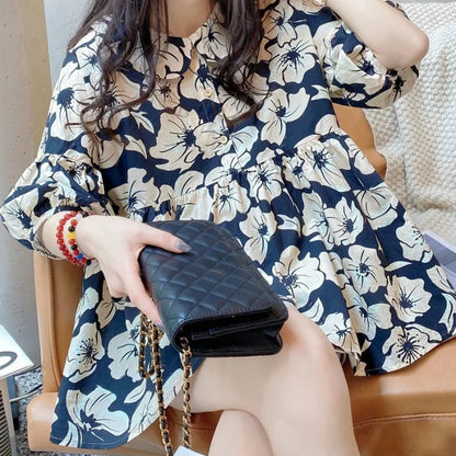 Korte Mouw Blouse Linnen Zomerjurk Vrouw