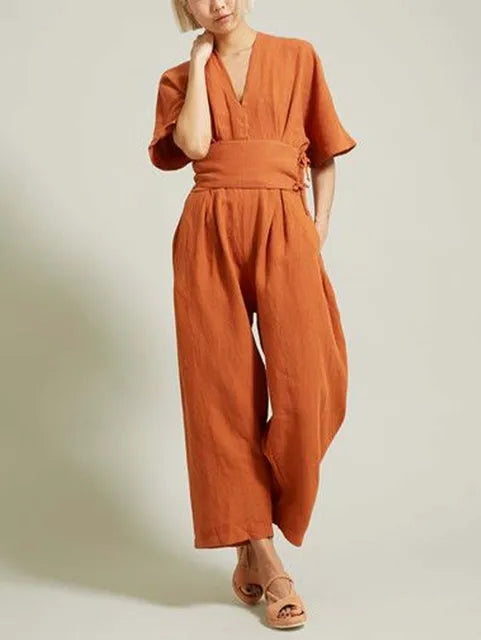 Zomerse Jumpsuit Vrouw Vintage Stijl Boho Chic