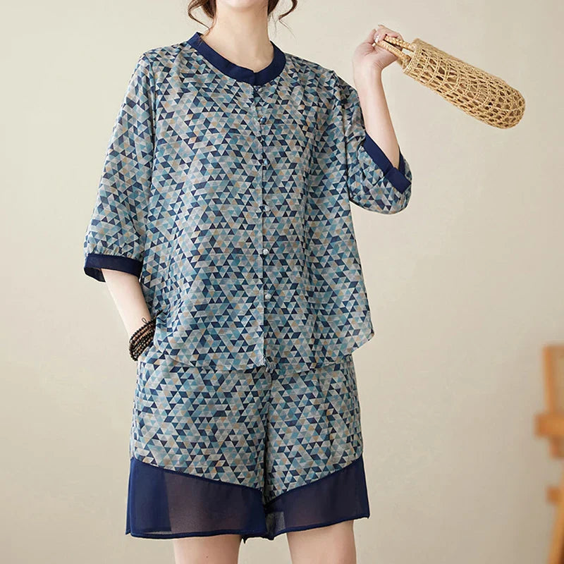 Katoenen Linnen Shorts Set Zomerse Comfortabel