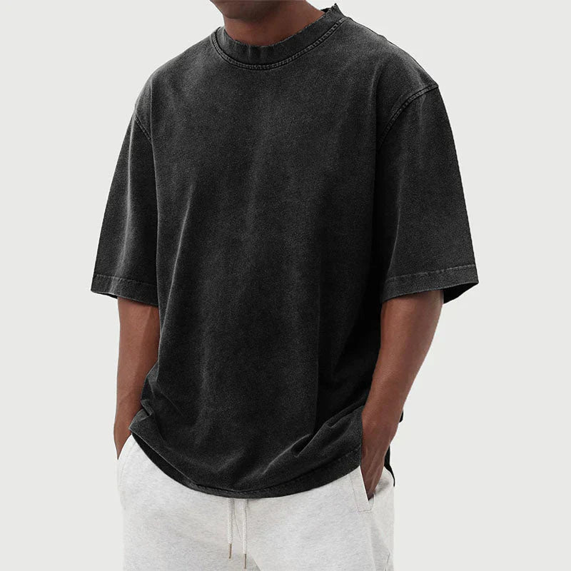 Katoenen T-shirt Heren | Gewassen Look & Relaxte Pasvorm