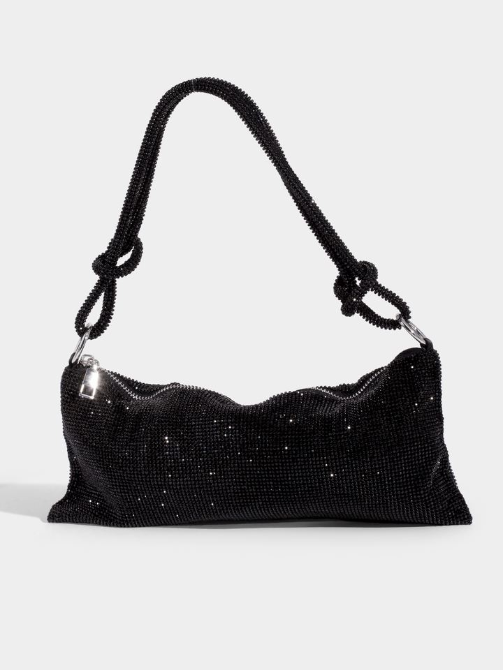 Luxe Schouder tas met Ketting Sluiting Glanzend Leer