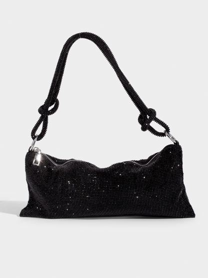 Luxe Schouder tas met Ketting Sluiting Glanzend Leer