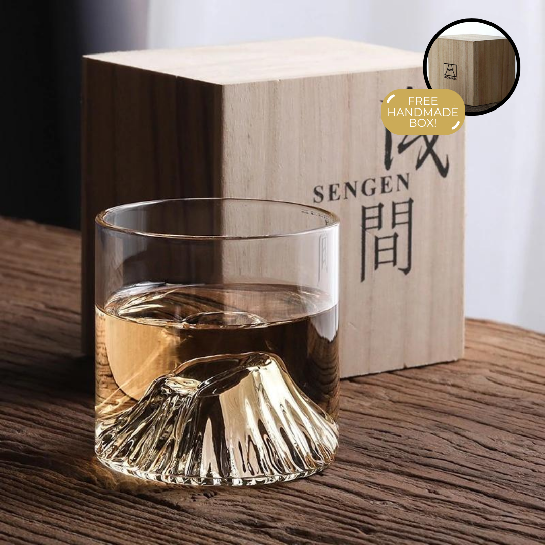 Handgemaakt Whiskyglas met Vulkaankrater Bodem 200ml Hittebestendig Glas Japanse Ambacht Premium Whisky Glas