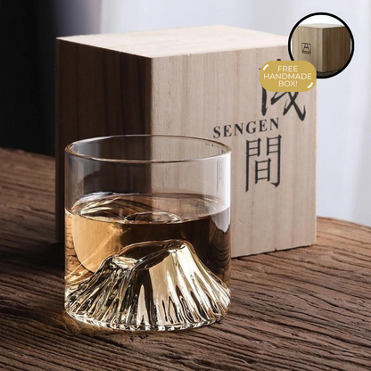 Handgemaakt Whiskyglas met Vulkaankrater Bodem 200ml Hittebestendig Glas Japanse Ambacht Premium Whisky Glas