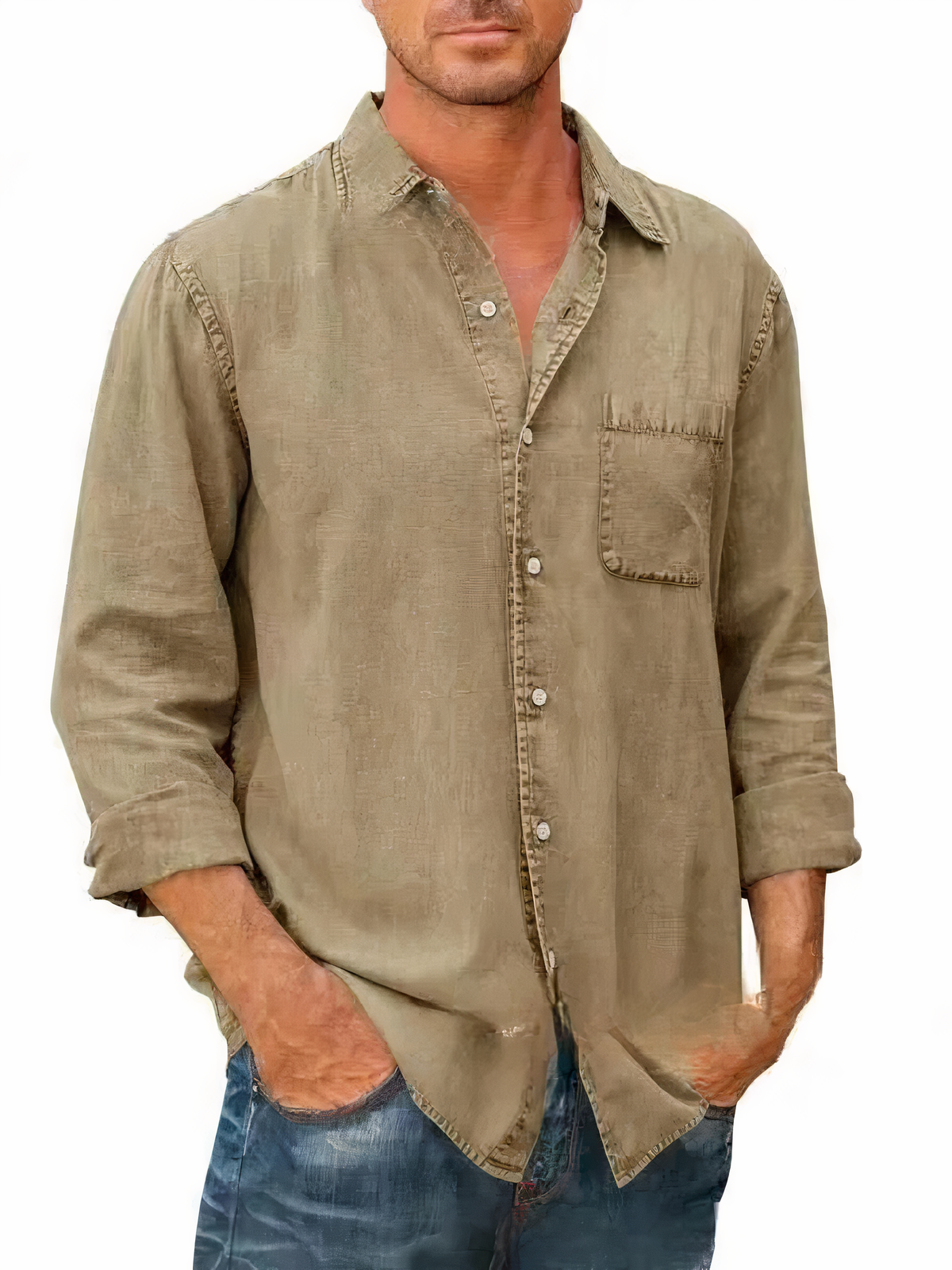 Blauwe Overhemd Lange Mouwen Casual Denim Stijl