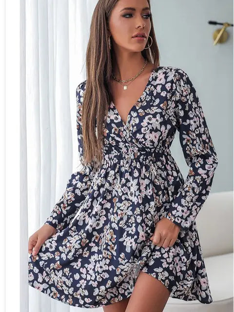 Zomerjurk Lange Mouwen Urban Stijl Dameskleding