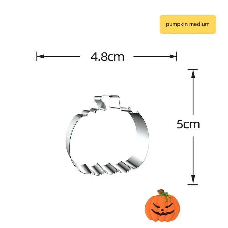 Uitsteekvormen Set 7 Stuks voor Koekjes Pannenkoeken Kaas Fruit Halloween Motieven Roestvrijstaal Spookjes Pompoen Vleermuis Heks Keuken Bakvormen