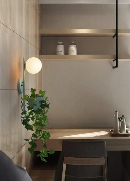 Kelda Plantenlamp Wandlamp – Scandinavische Wandverlichting met Plantenbak – Groen Geel Blauw