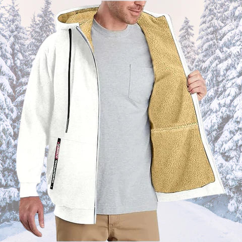 Heren Fleece Hoodie met Rits Warm en Zacht