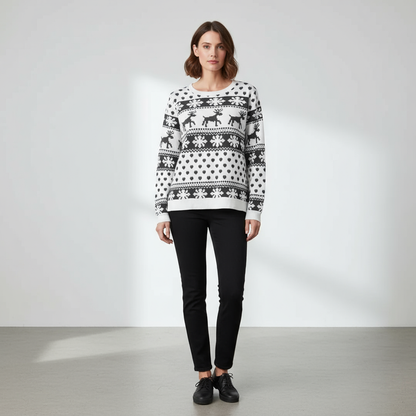Kendra Dames Kersttrui | Gebreide Stof met Rendieren, Comfortabele Pasvorm 2