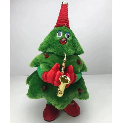 Dansende Kerstboom Knuffel met Muziek en Beweging - Groen Pluche Speelgoed - 35cm Interactieve Kerstdecoratie - Zingende Boom voor Kinderen en Volwassenen