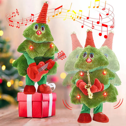 Dansende Kerstboom Knuffel met Muziek en Beweging - Groen Pluche Speelgoed - 35cm Interactieve Kerstdecoratie - Zingende Boom voor Kinderen en Volwassenen