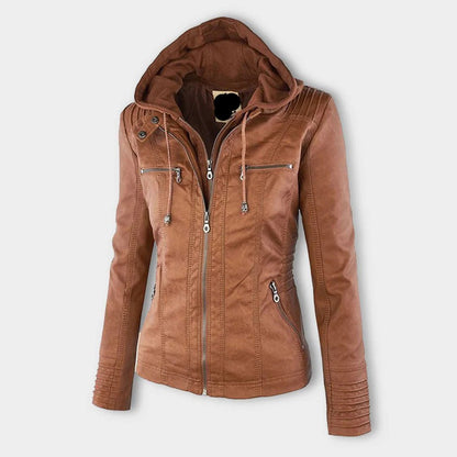 Leren jas met capuchon stijlvol en elegant - StudioMarella