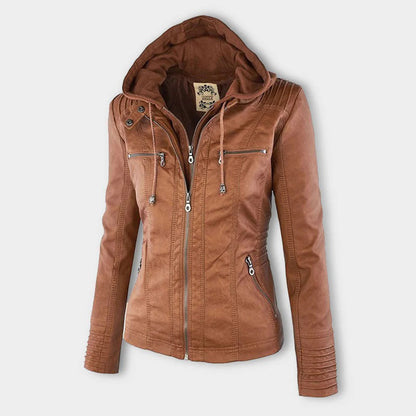 Leren Jacket met Kap voor Dames - StudioMarella