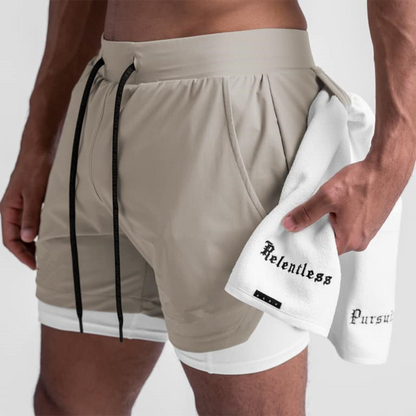 Heren Sportshort 2-in-1 Waterdichte Trainingsbroek
