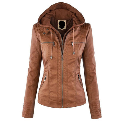Leren jas met capuchon stijlvol en elegant