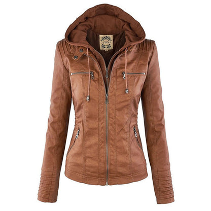 Leren Jacket met Kap voor Dames