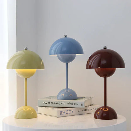 LED Tafellamp Paddenstoel Oplaadbaar Dimbaar Design Metaal 29cm