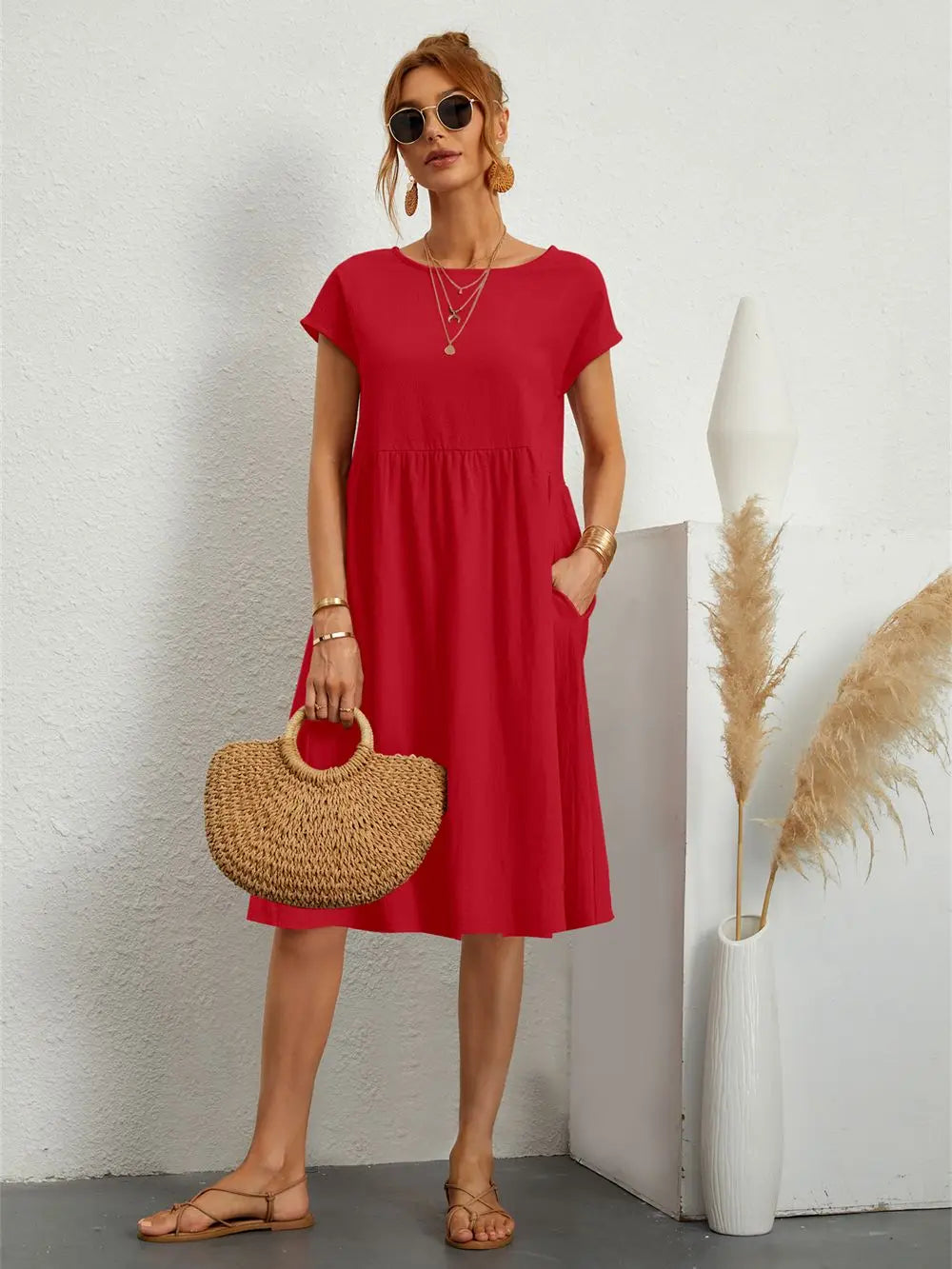 Vrouwen Jurk Met Zakken Casual Zomerjurk - StudioMarella