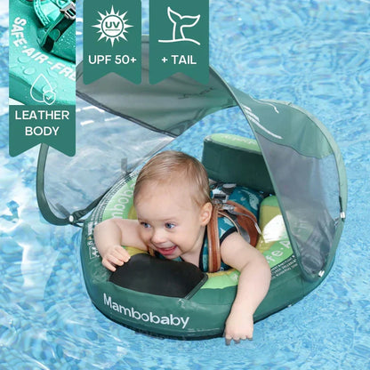 Opblaasbare Zwemhulp Baby met Zonnescherm UPF 50+ en Zacht Drijfcomfort | Veilige Zwemring voor Kinderen Pool en Strand | Visvormige Babyzwemband met Bescherming