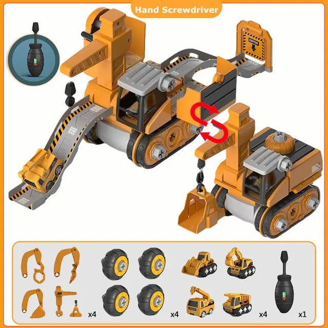 Constructiespeelgoed met Elektrische Schroevendraaier voor Kinderen – Bouwvoertuig Monteren – Educatief Montagespel voor Motoriek en Probleemoplossend Vermogen