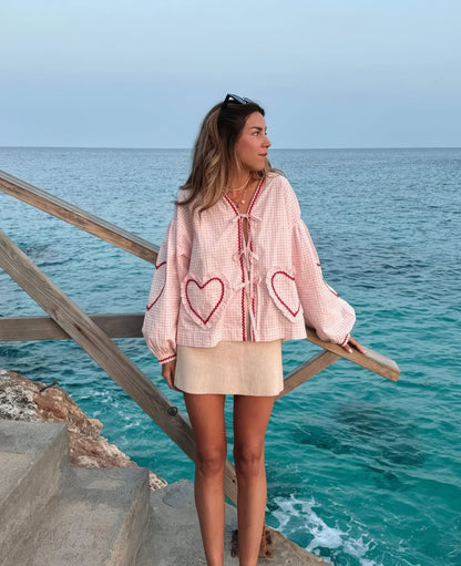 Vrouwen Top met Hartjesprint ZomerJurk Stijl