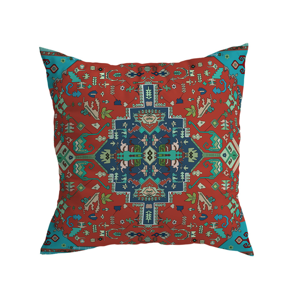 Kilim Kussenhoes 45x45 cm – Zachte Pluche met Uniek Patroon voor de Woonkamer