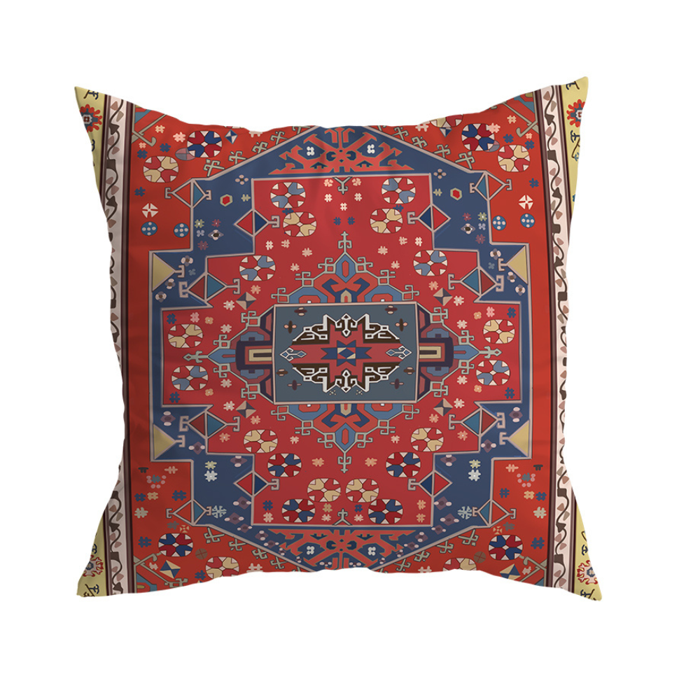 Kilim Kussenhoes 45x45 cm – Zachte Pluche met Uniek Patroon voor de Woonkamer