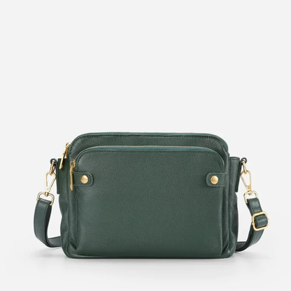 Leren Schoudertas met Geïntegreerde Portemonnee 9 Kaartvakken Compact Dagelijks Gebruik Dames Crossbody