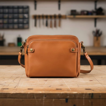 Leren Schoudertas met Geïntegreerde Portemonnee 9 Kaartvakken Compact Dagelijks Gebruik Dames Crossbody