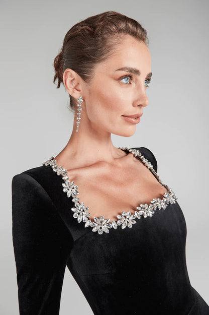 Velvet Jurk voor Vrouw Elegante Avondjurk Yassy