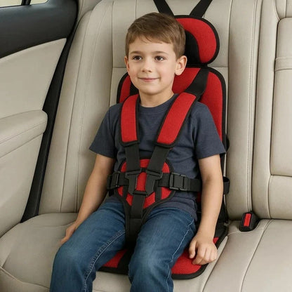 Opvouwbare Kinderzitje Reisstoeltje Zwart met Vijfpuntsgordel | Compact voor Taxi Mietwagen en Vakantie Onderweg met Kinderen