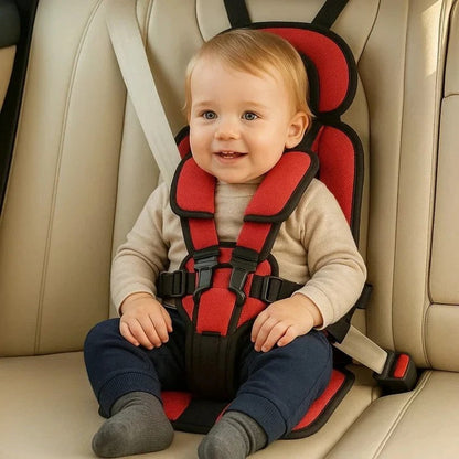 Opvouwbare Kinderzitje Reisstoeltje Zwart met Vijfpuntsgordel | Compact voor Taxi Mietwagen en Vakantie Onderweg met Kinderen