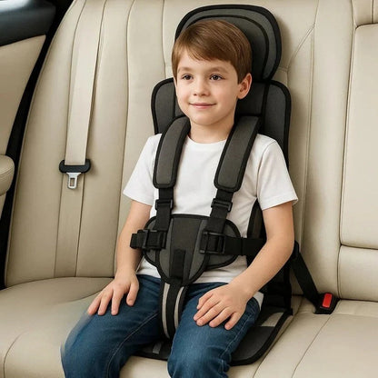 Opvouwbare Kinderzitje Reisstoeltje Zwart met Vijfpuntsgordel | Compact voor Taxi Mietwagen en Vakantie Onderweg met Kinderen